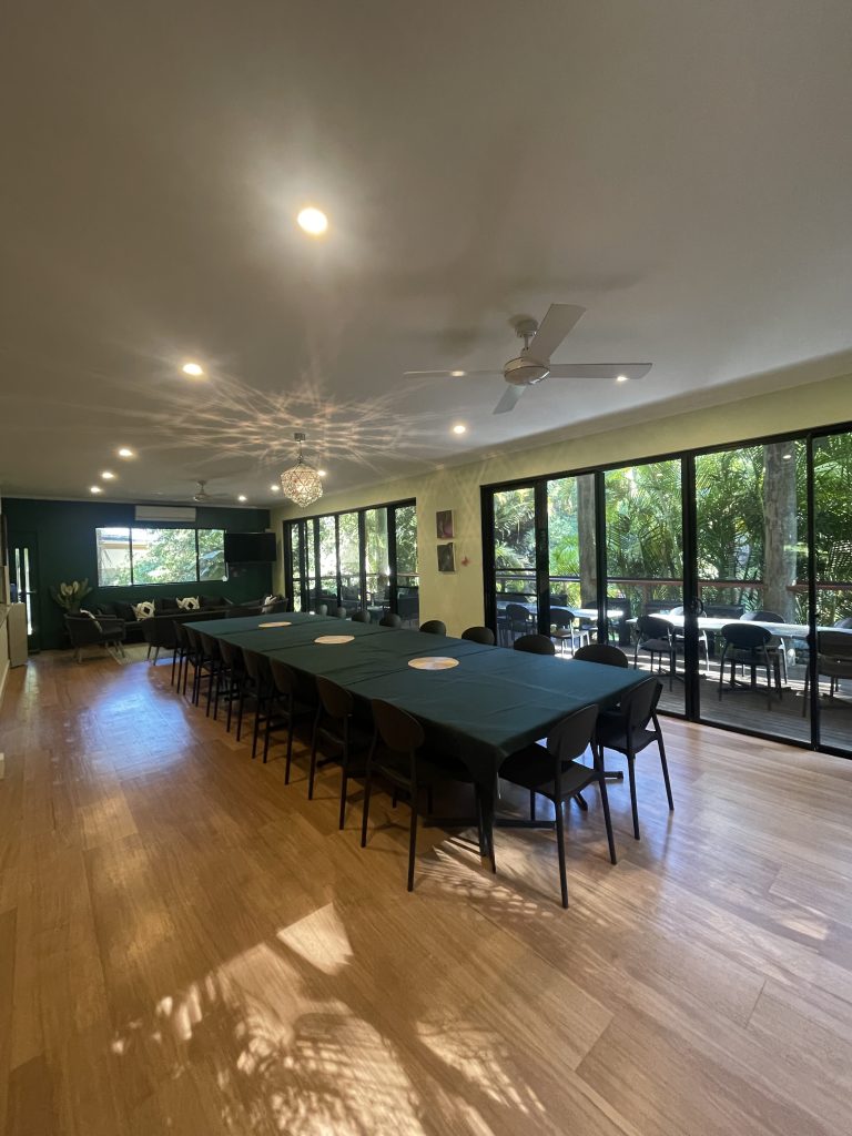 The dining room at Gymea set for a shared meal