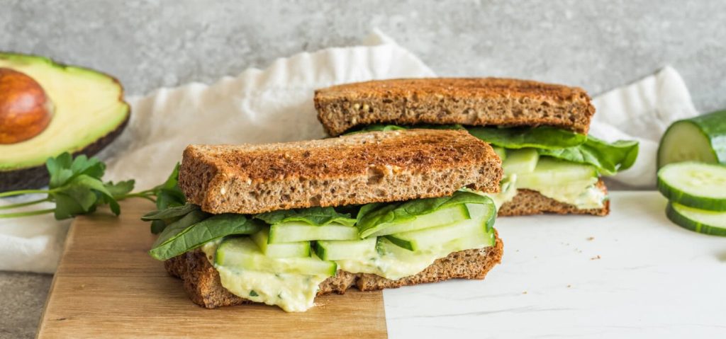 Avocado & Hummus Cucumber Sandwich