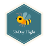 50-Day Flight badge, Honeycomb Health & Wellness