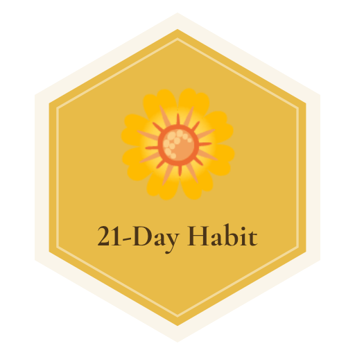 21-Day Habit badge, Honeycomb Health & Wellness