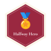 Halfway Hero badge, Honeycomb Health & Wellness