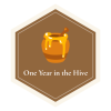 One Year in the Hive badge, Honeycomb Health & Wellness