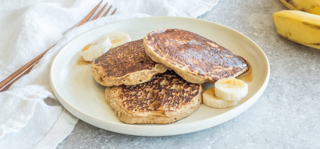 Banana Oat Protein Pancakes