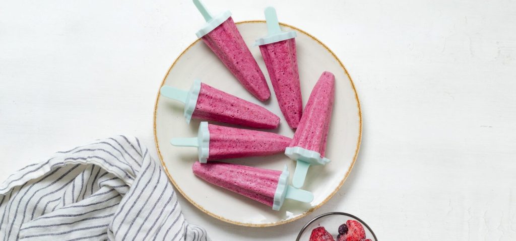 Berry Coconut Kefir Popsicles