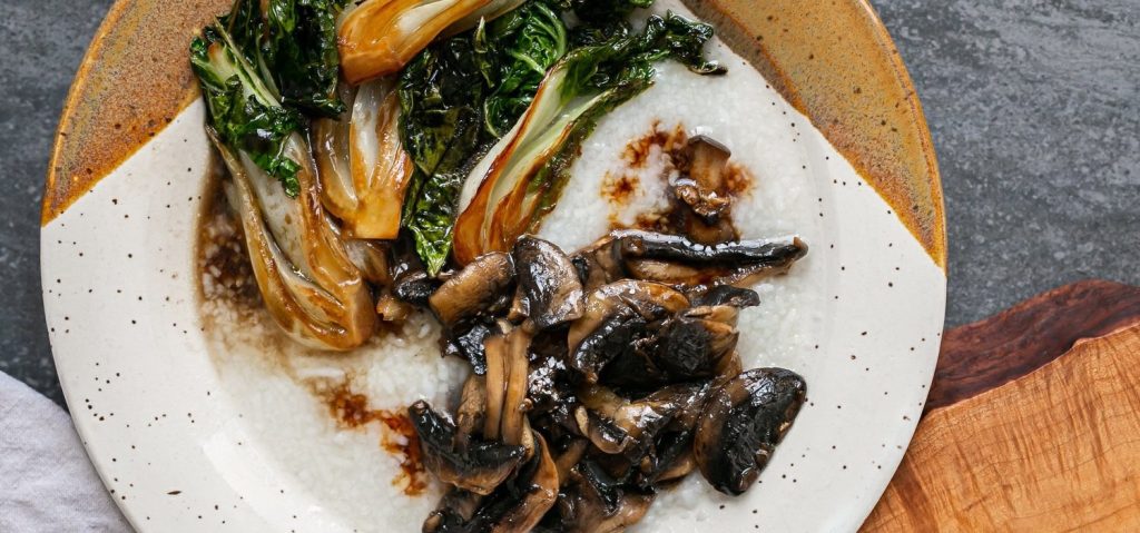 Bok Choy & Mushroom Congee