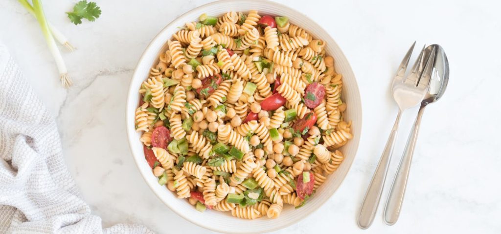 Buffalo Chickpea Pasta Salad