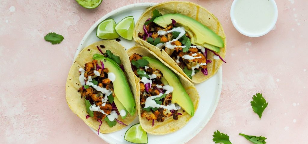 Cauliflower Tacos with Lime Crema