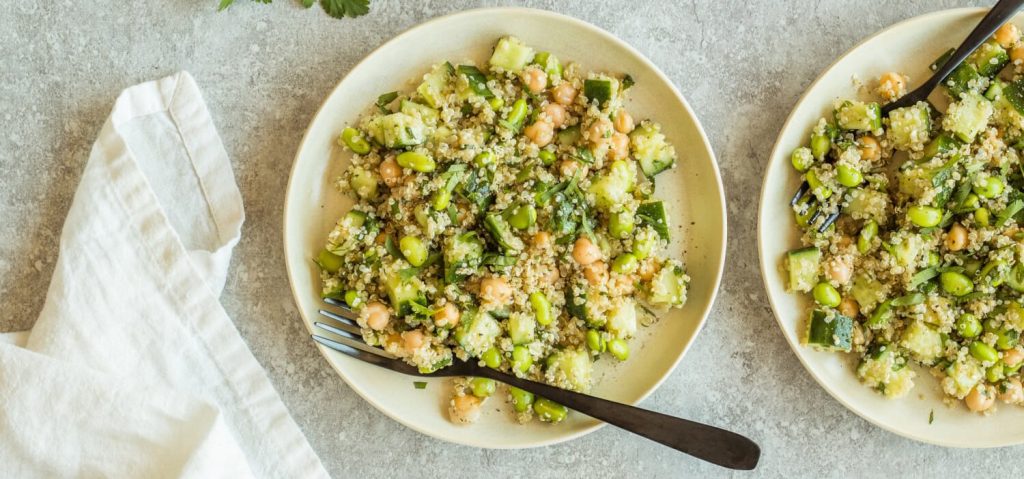 Chickpea & Edamame Quinoa Salad