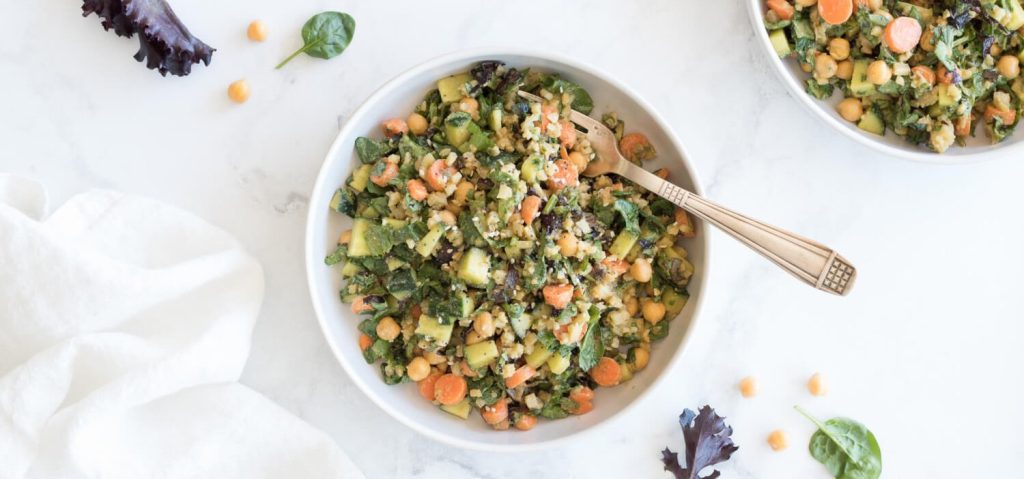 Chickpea & Tahini Sesame Chopped Salad