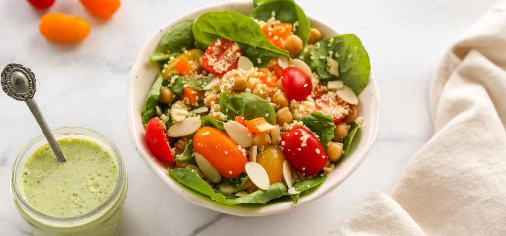 Chickpea, Couscous & Spinach Salad