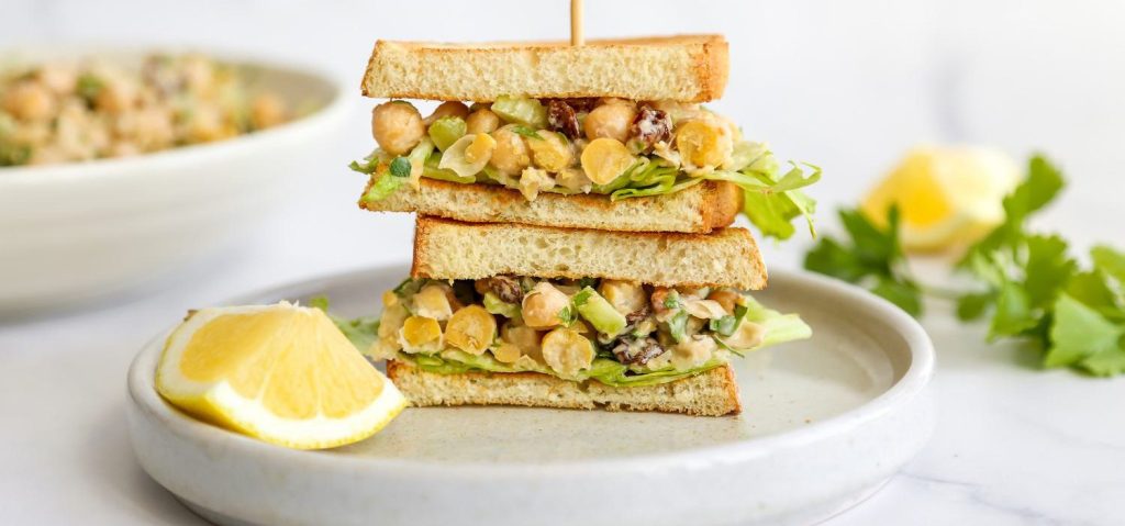 Chickpea, Pumpkin Seed & Raisin Salad Sandwich