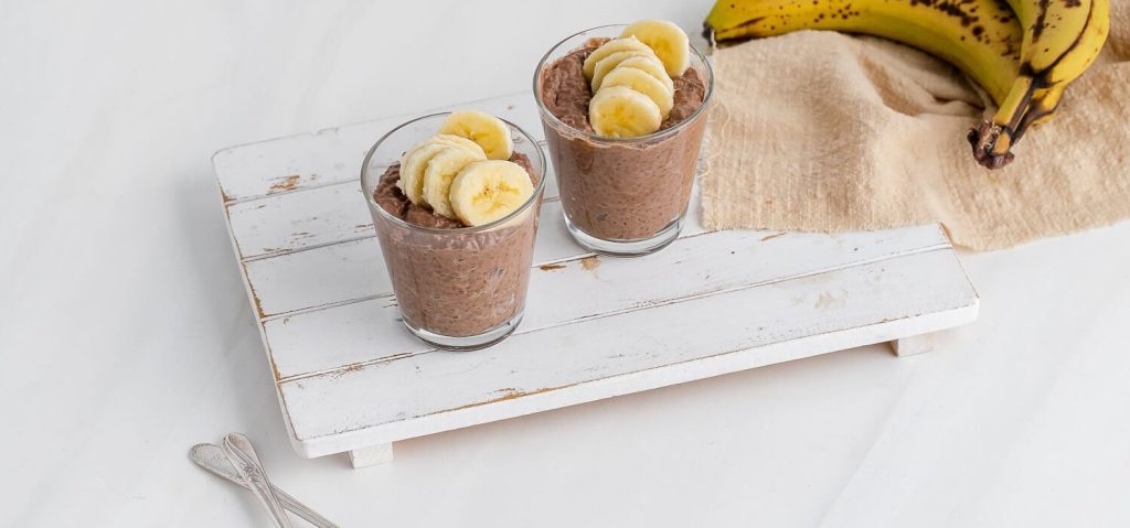 Chocolate Coconut Chia Pudding with Banana
