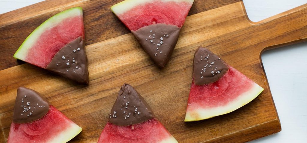 Chocolate Dipped Watermelon Slices