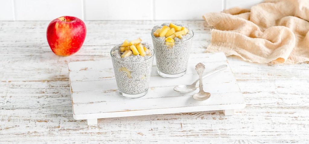 Coconut Chia Pudding with Cooked Apples