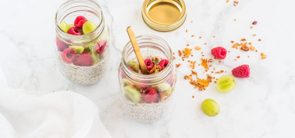 Coconut Kefir Chia Pudding with Fruit & Granola