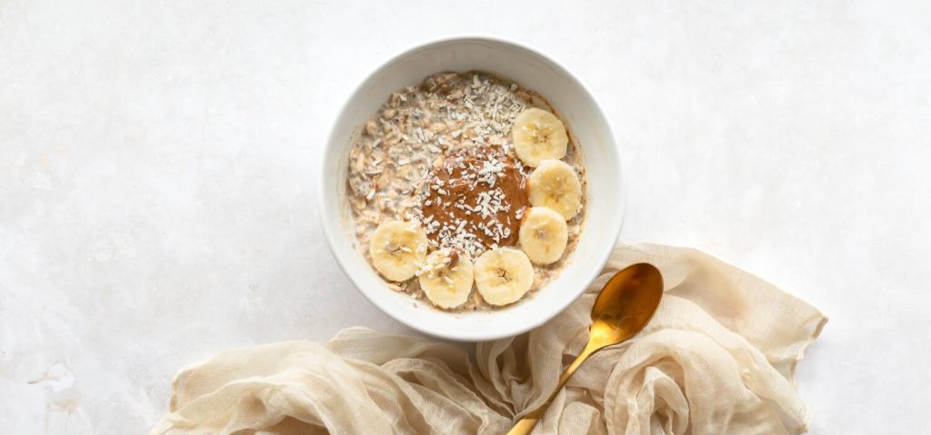 Coconut Kefir Overnight Oats with Banana & Almond Butter