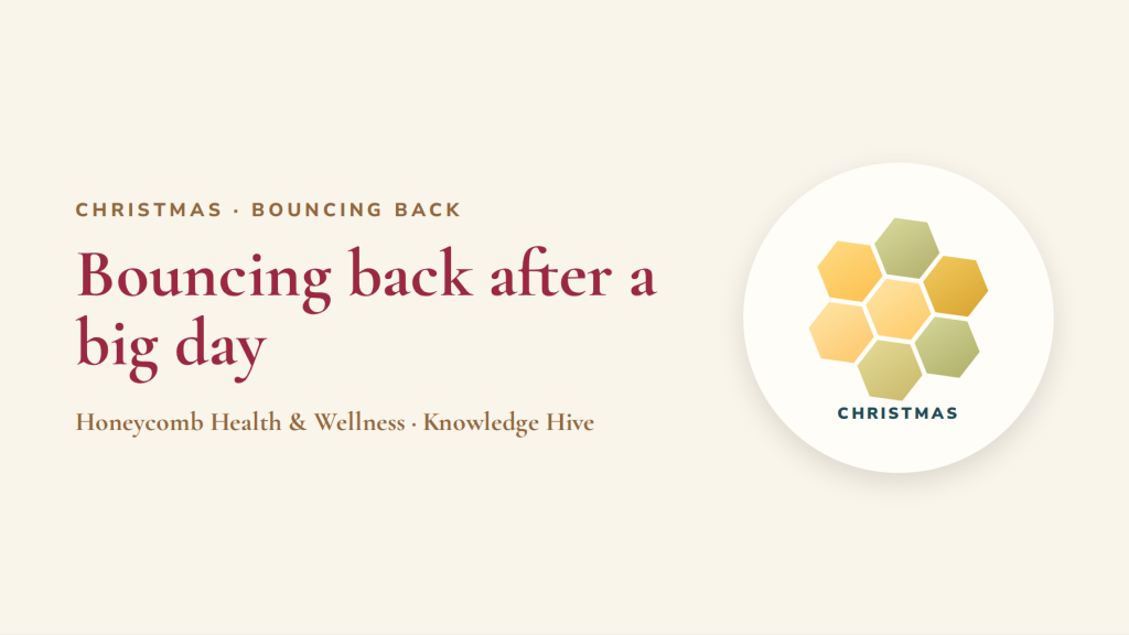 Bouncing back after a big day (without the guilt)