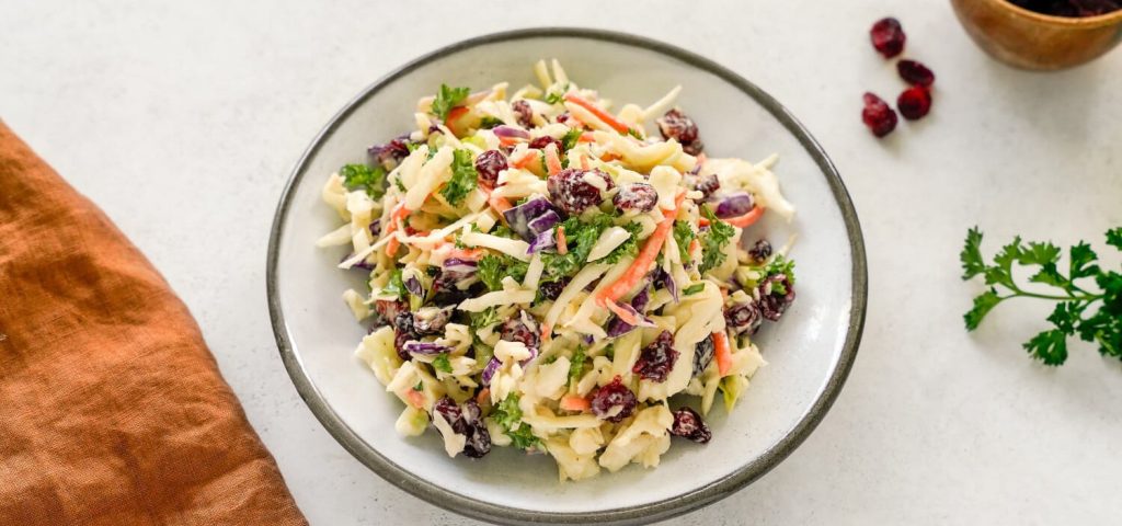 Cranberry Tahini Coleslaw