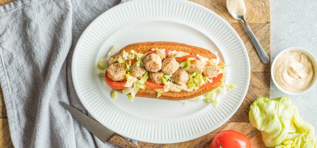 Crispy Hearts of Palm Po' Boy
