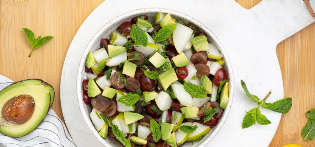 Cucumber, Grape, Avocado & Mint Salad