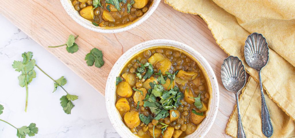 Curried Potato & Pea Stew