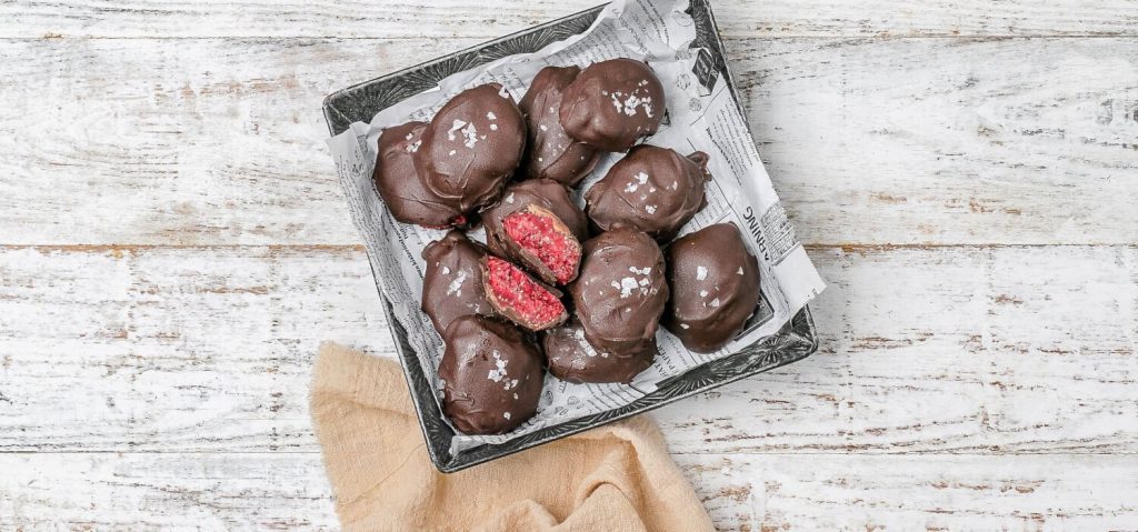 Dark Chocolate & Raspberry Chia Jam Bites