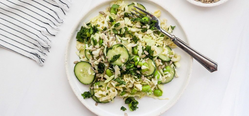 Green Cabbage & Edamame Salad