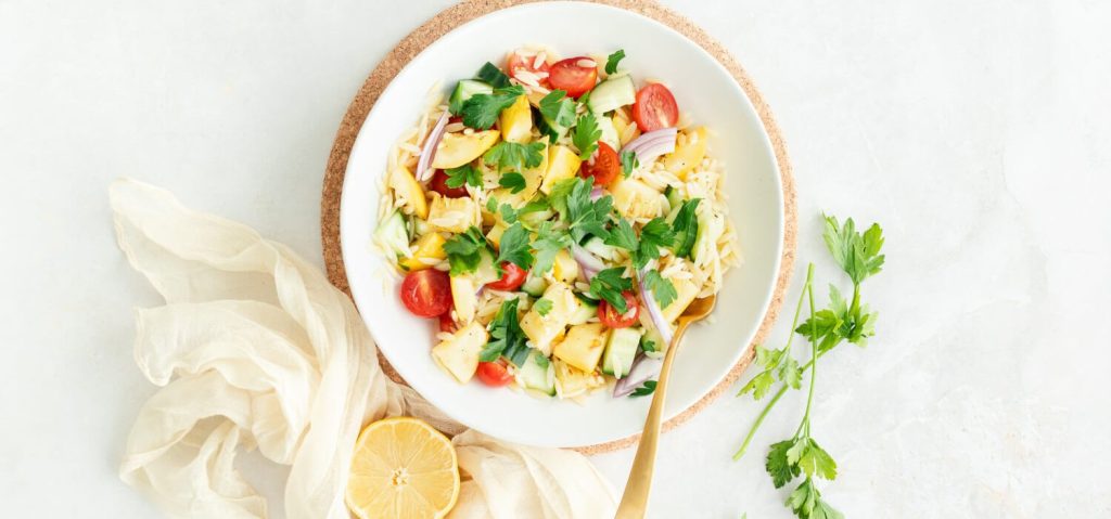 Grilled Zucchini Risoni Salad