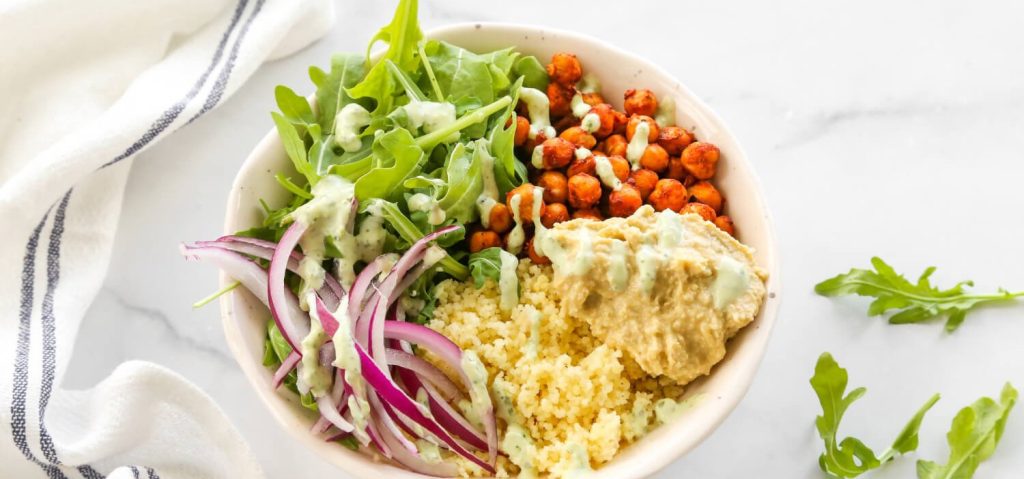 Harissa Chickpea Couscous Salad
