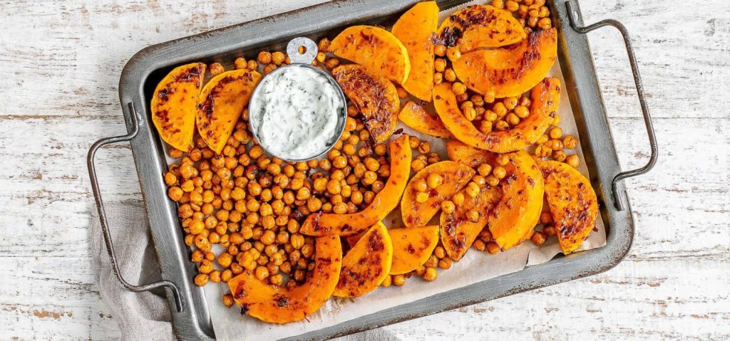 Harissa Roasted Chickpeas & Pumpkin