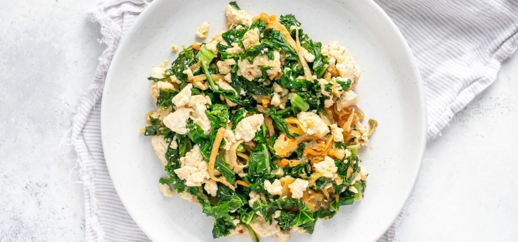 Kimchi Tofu Scramble