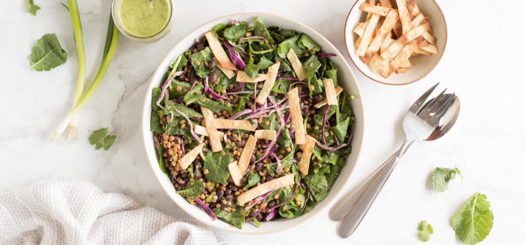 Lentil, Beans & Kale Taco Salad