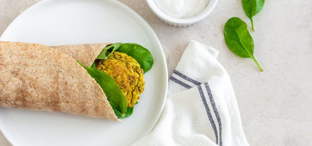 Lentil Potato Fritter Wrap