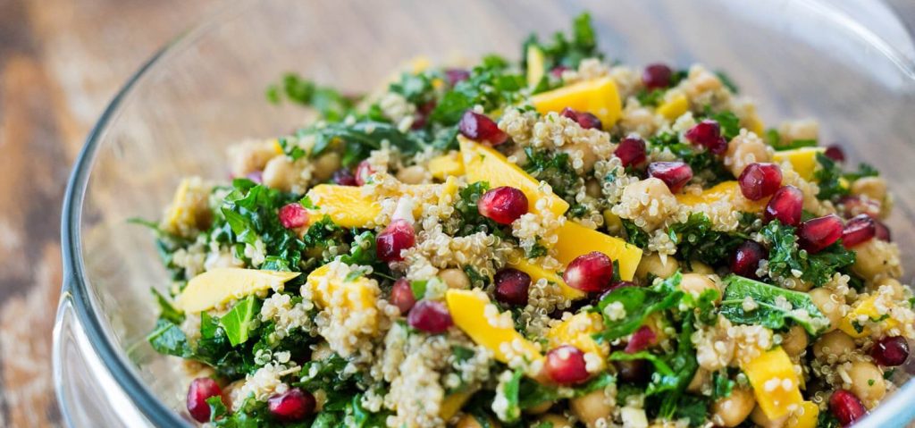 Mango & Chickpea Kale Salad
