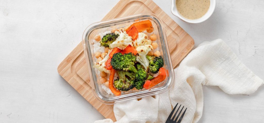 Meal Prep Chickpea & Roasted Veggie Bowls