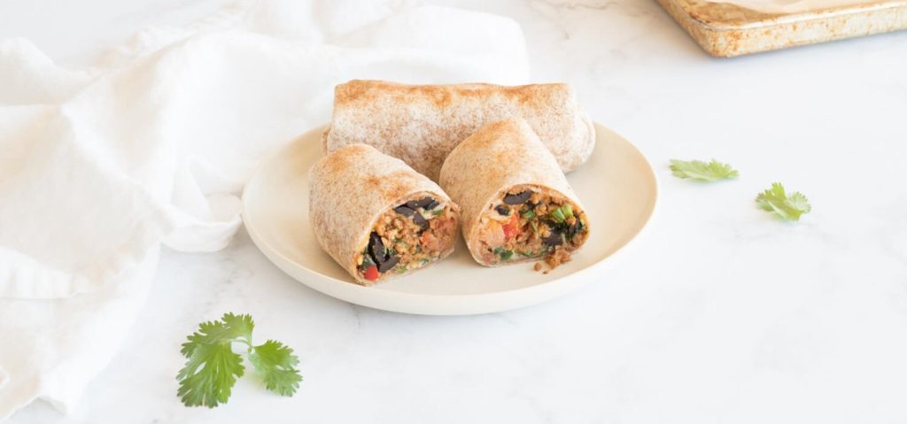 Meal Prep TVP & Refried Bean Burritos