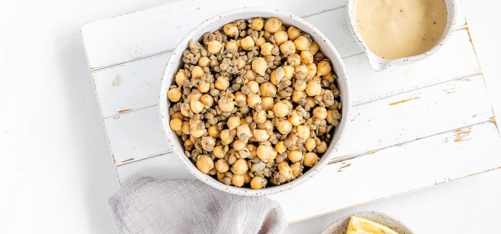 Mixed Legume Salad with Tahini Dressing