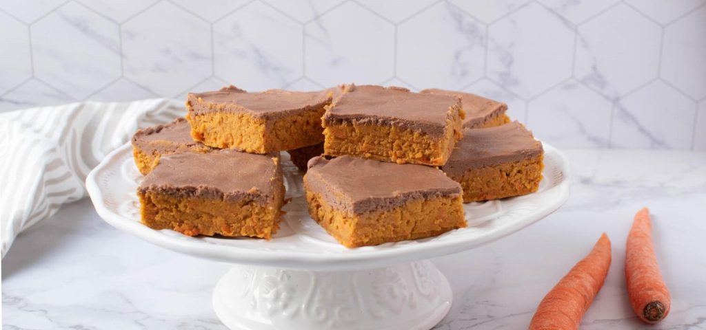 No Bake Frosted Carrot Cake Bars