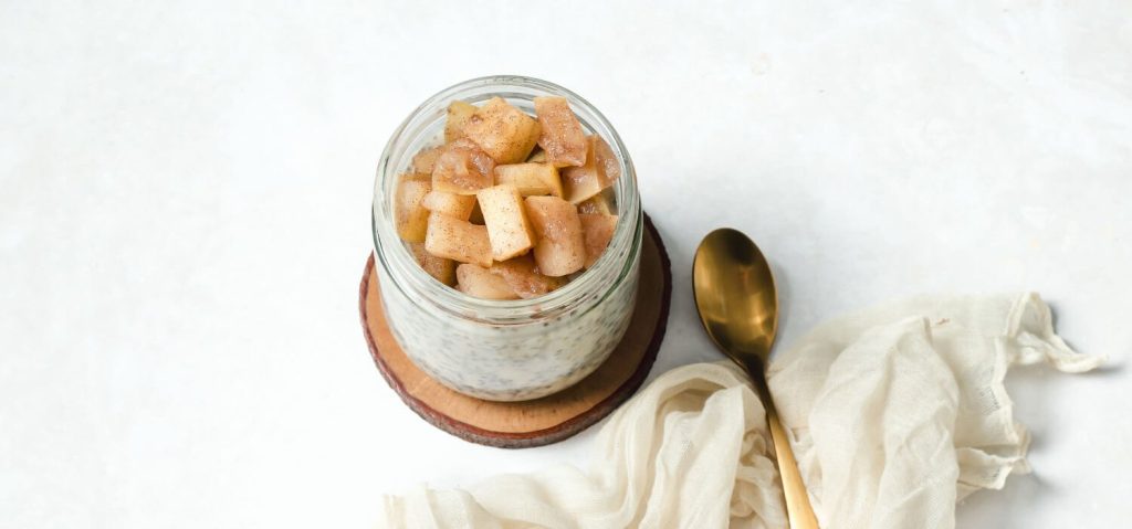 Overnight Quick Oats with Stewed Apples