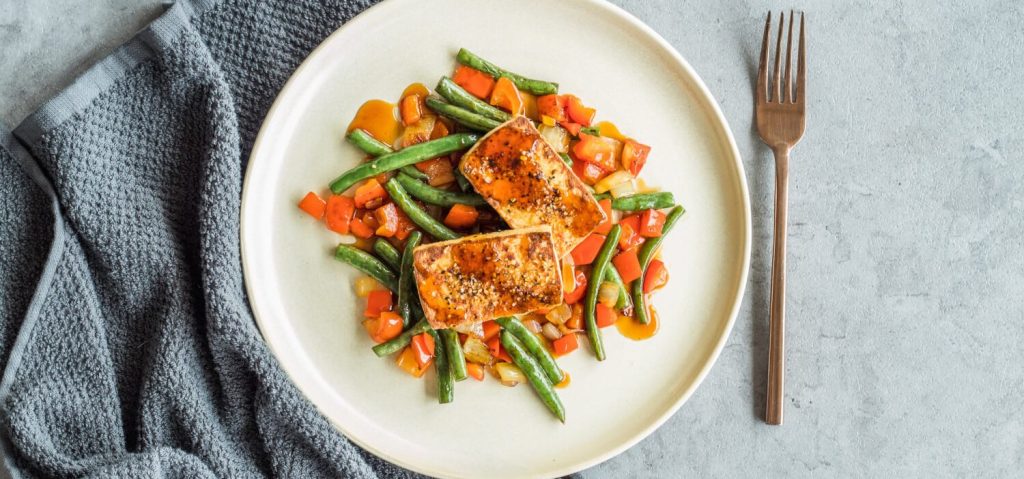 Pan-Fried Tofu with Beans & Capsicum