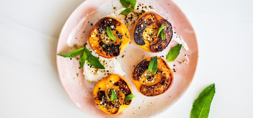 Pan Seared Peaches with Dukkah