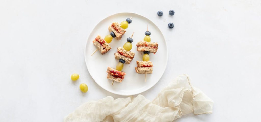 PB & J Sandwich Skewers
