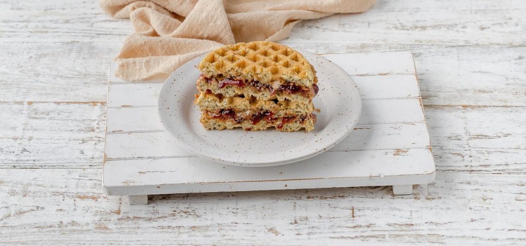 Peanut Butter & Jam Waffle Sandwich