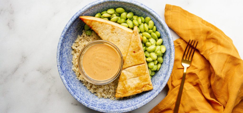 Peanut Tofu & Edamame Quinoa Bowl