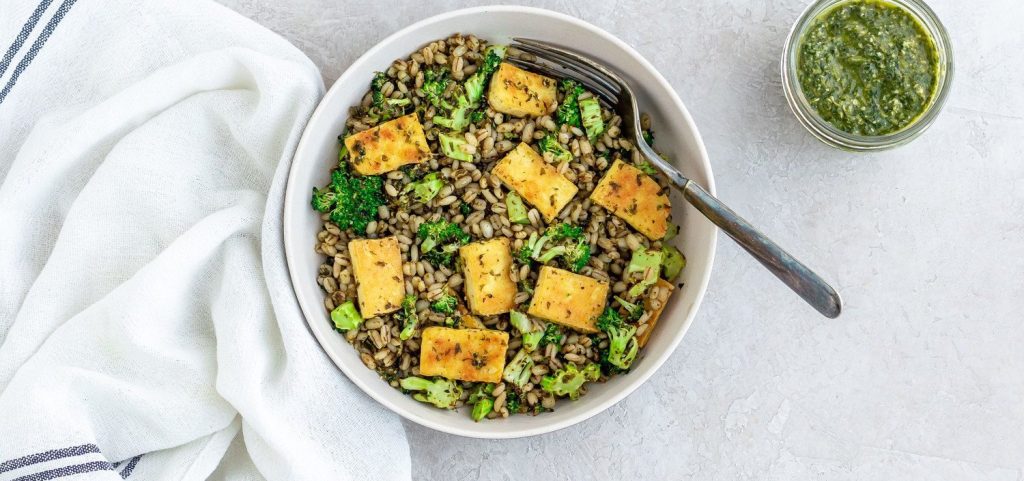 Pesto Barley & Tofu Bowl