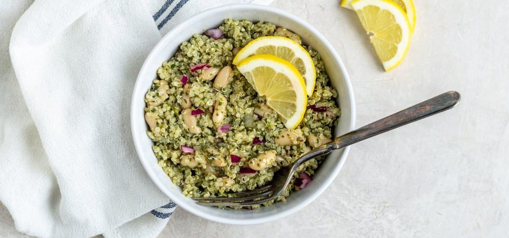 Pesto Quinoa & White Bean Salad