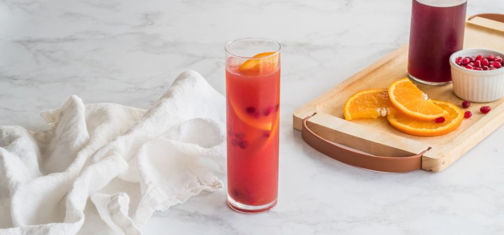 Pomegranate & Orange Kombucha Mocktail