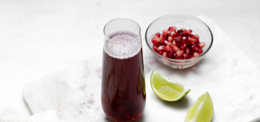 Pomegranate Lime Mimosa Mocktail