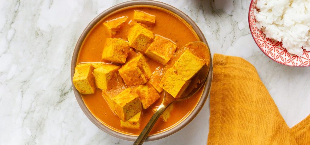 Pressure Cooker Vegan Butter Tofu with Rice