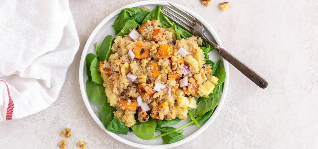 Pumpkin & Quinoa Spinach Salad